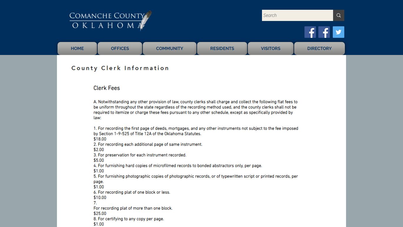 County Clerk Information | Comanche County